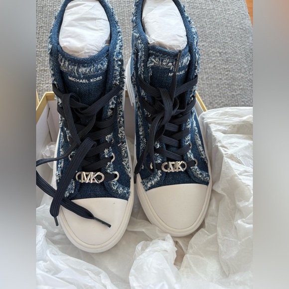 Michael Kors Evy High-Top Denim Sneakers Size 8.5 – Brand New in Box - Picture 6 of 12